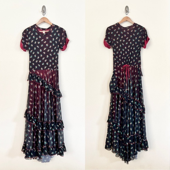 WE ARE HAH T’s Me Ruffle Maxi Dress in Cheap Perfume Noir Combo Black - Picture 9 of 15